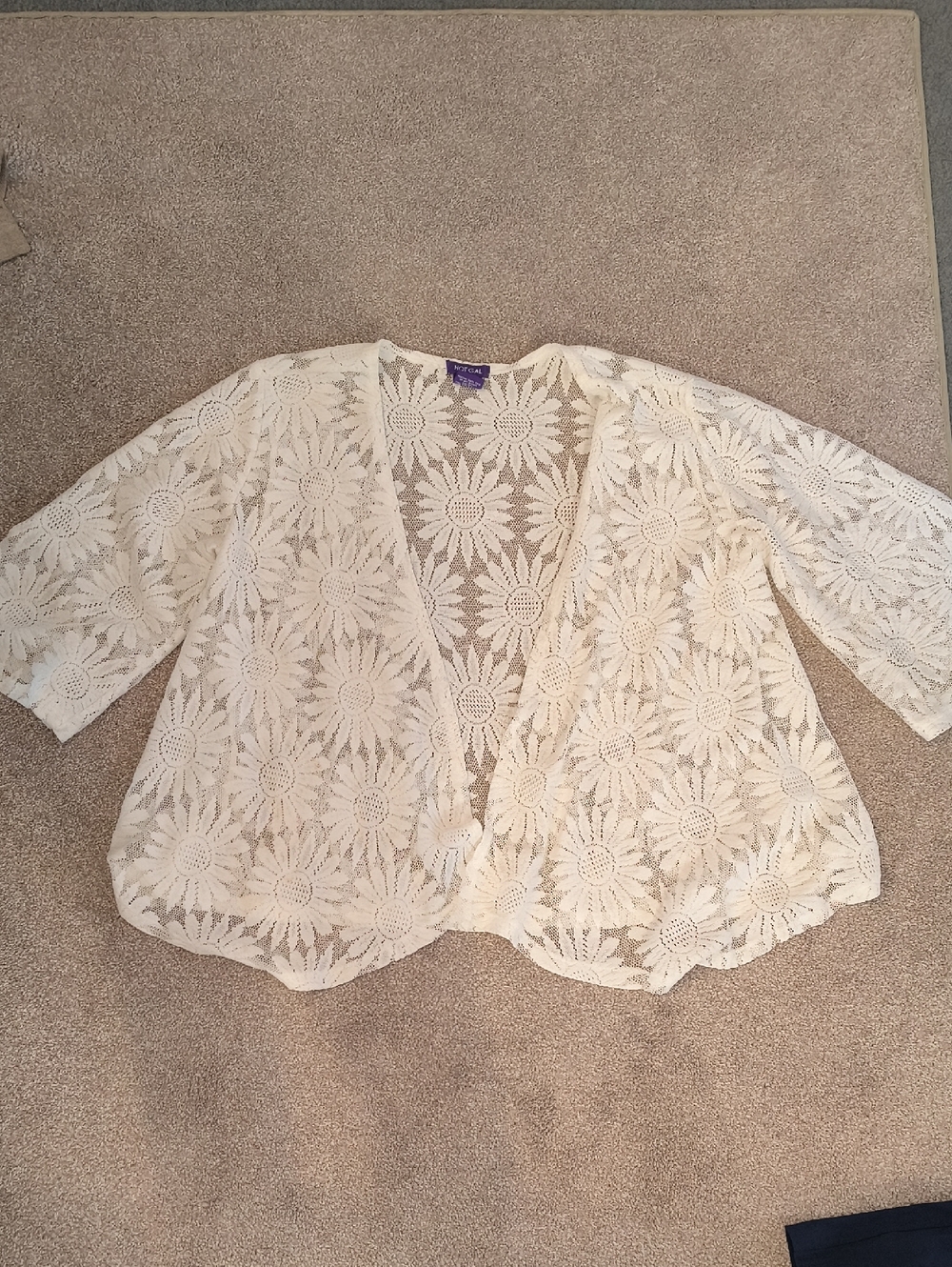 Hot Gal Cream Crochet Lace Kimono